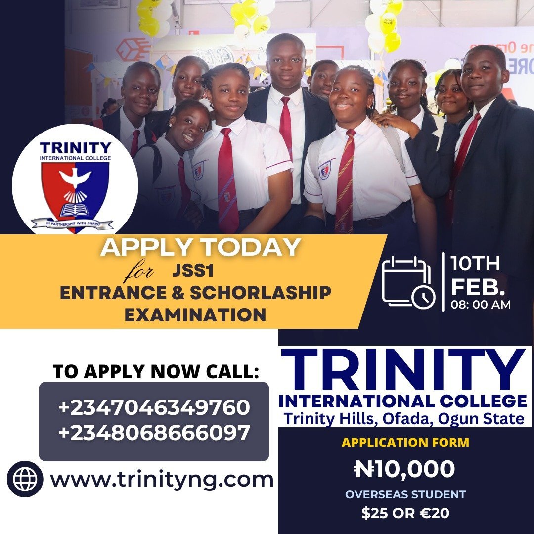 Apply today for JSS1 Entrance and Scholarship Examinations